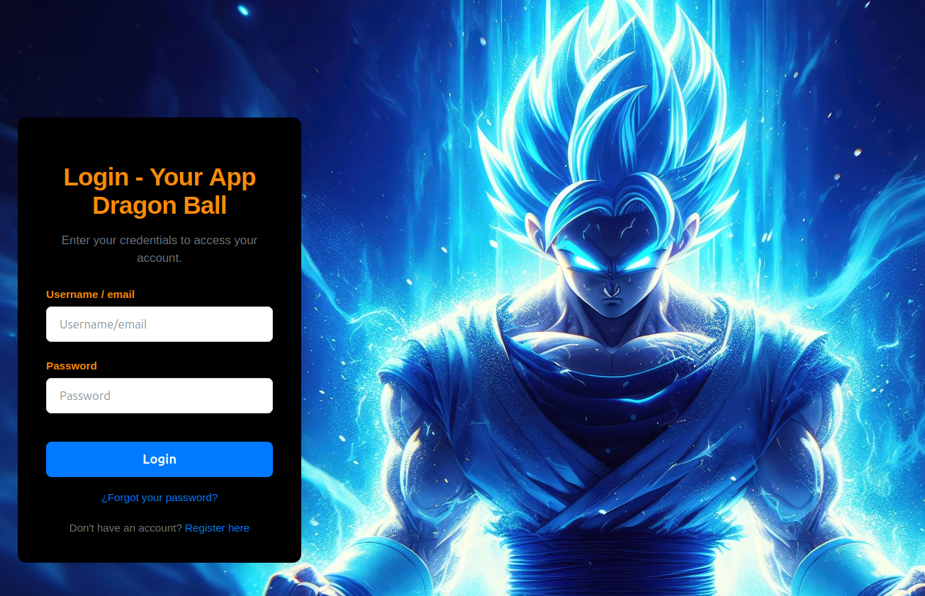 Imagen del primer proyecto, que es un login