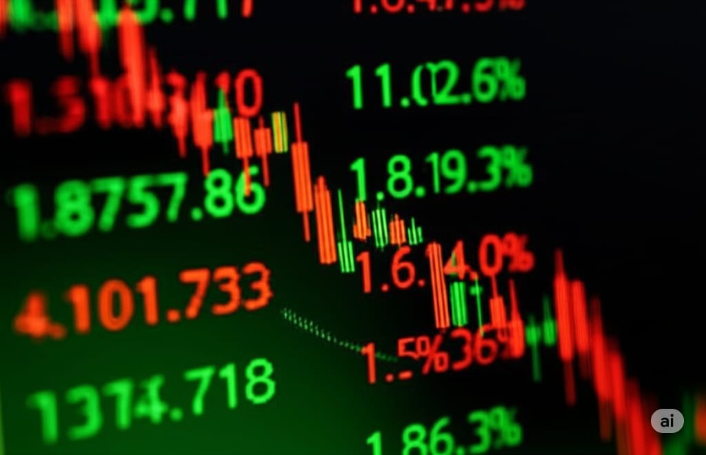 Primer plano de gráficos de velas japonesas.