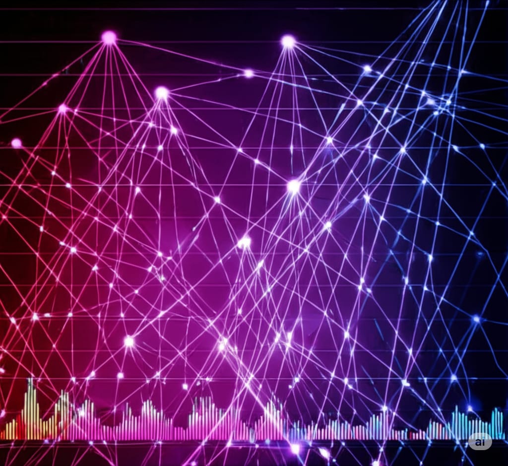 Visualización abstracta de tendencias del mercado.