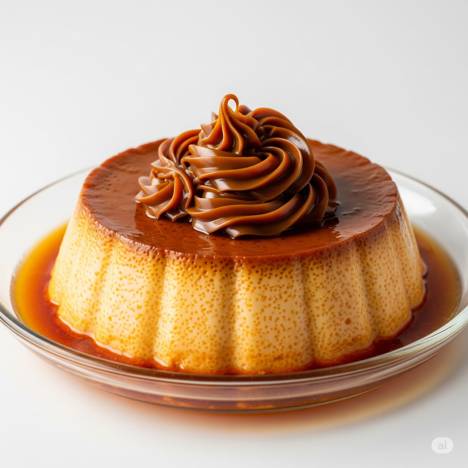Flan casero con dulce de leche